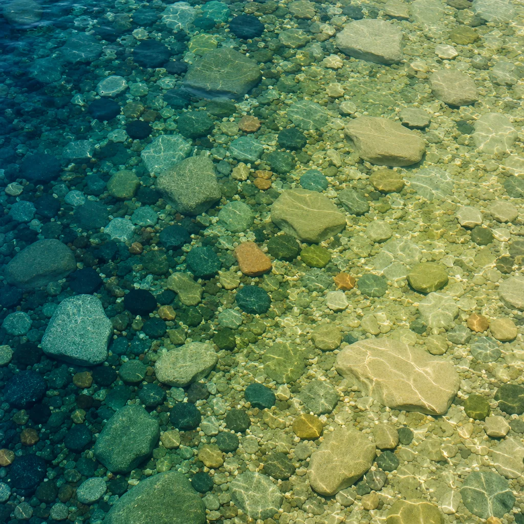 Crystal Clear Lake Pebble Shore Texture