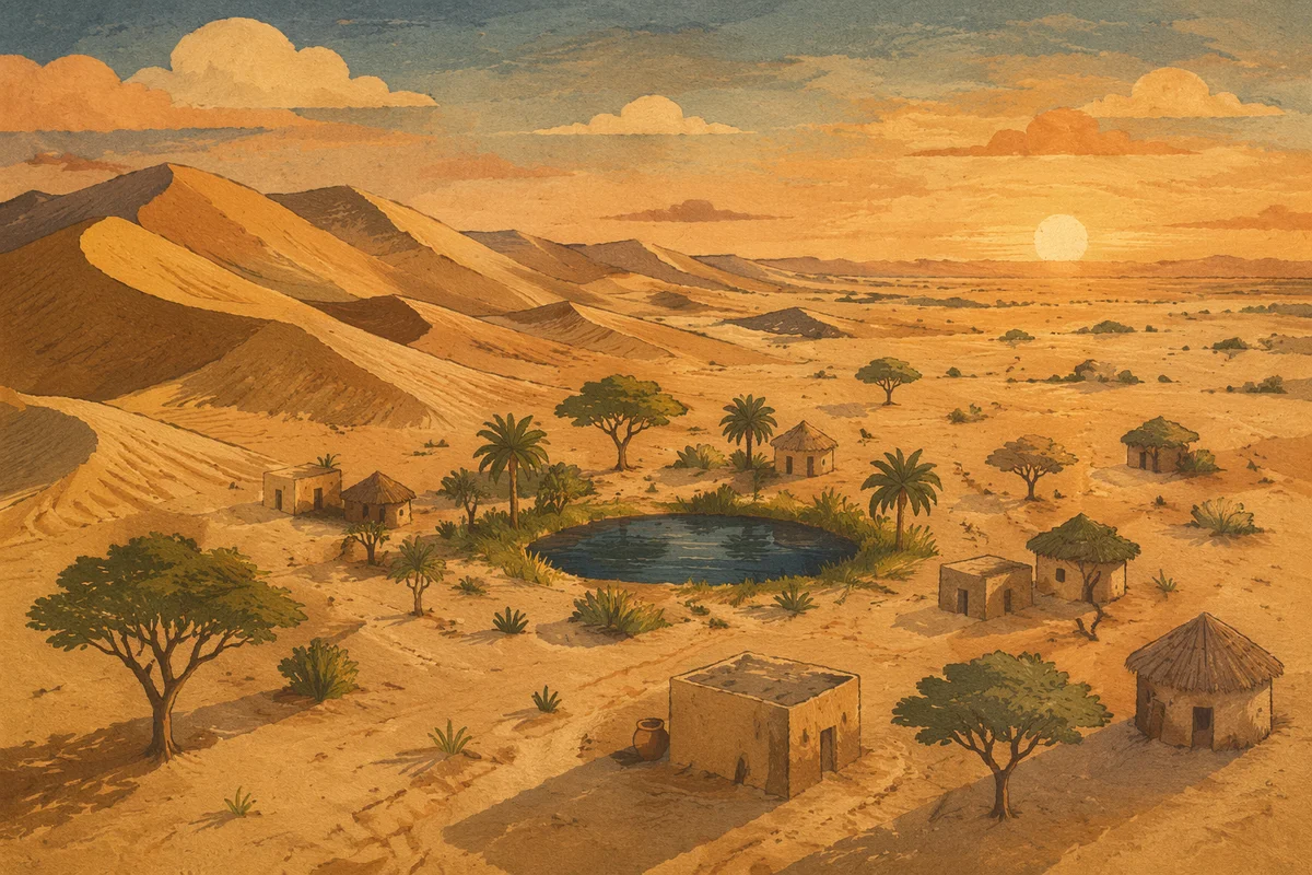 Golden Sunset Desert Dunes Panorama