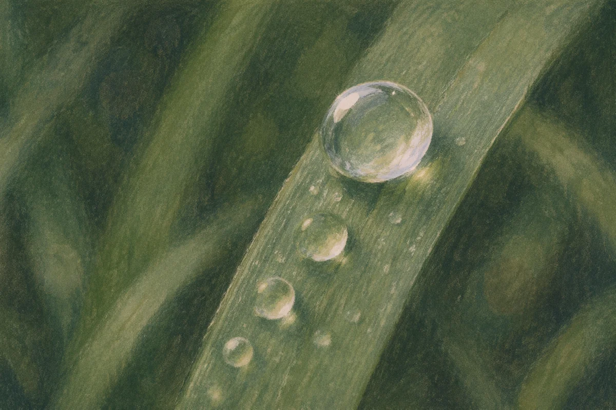 Morning Dew on Fresh Green Grass