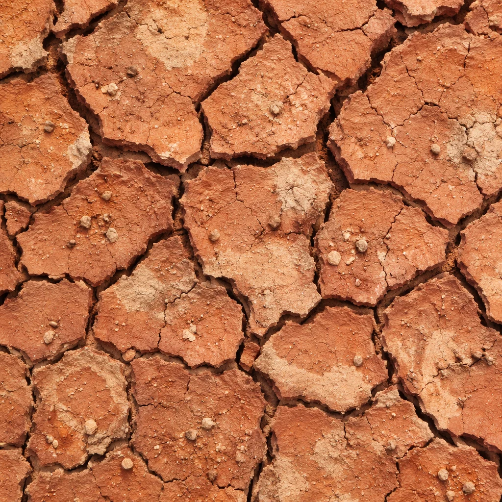 Cracked Desert Clay Texture in Harsh Sunlight