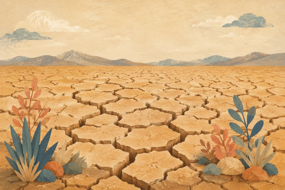 Cracked Desert Earth at Dusk