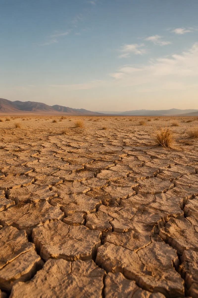 Drought Desert Plain with Cracked Earth
