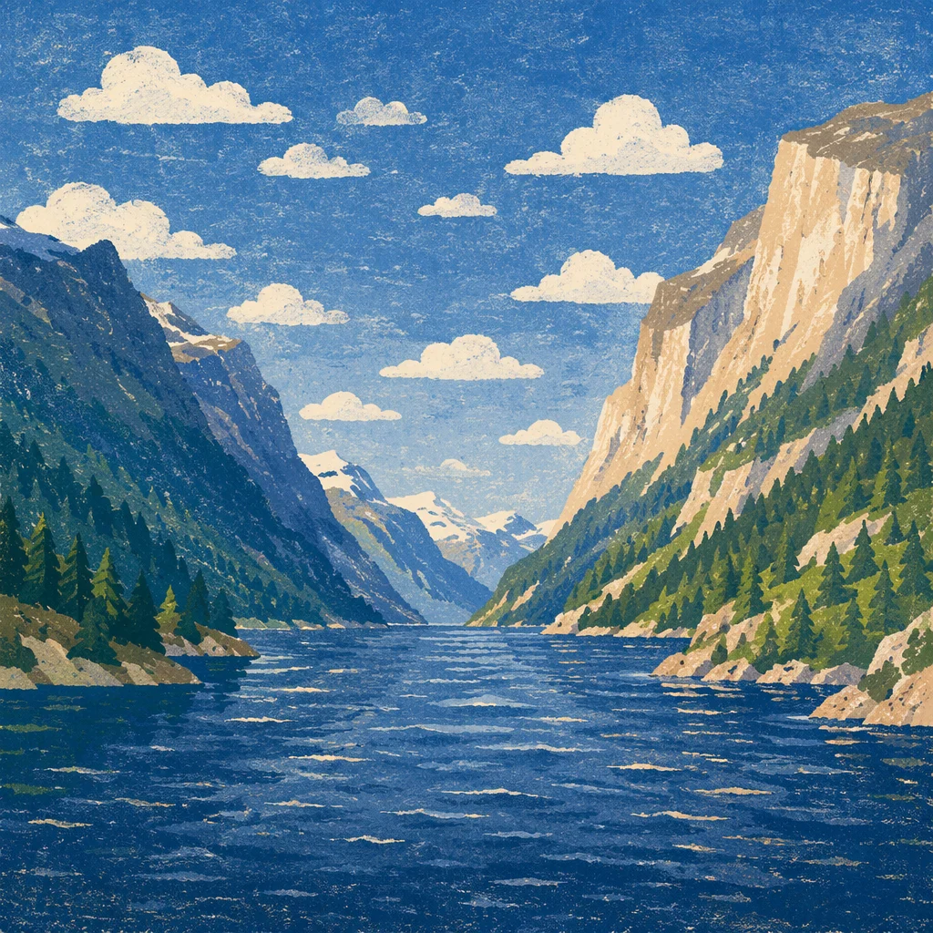 Serene Norwegian Fjord with Steep Cliffs