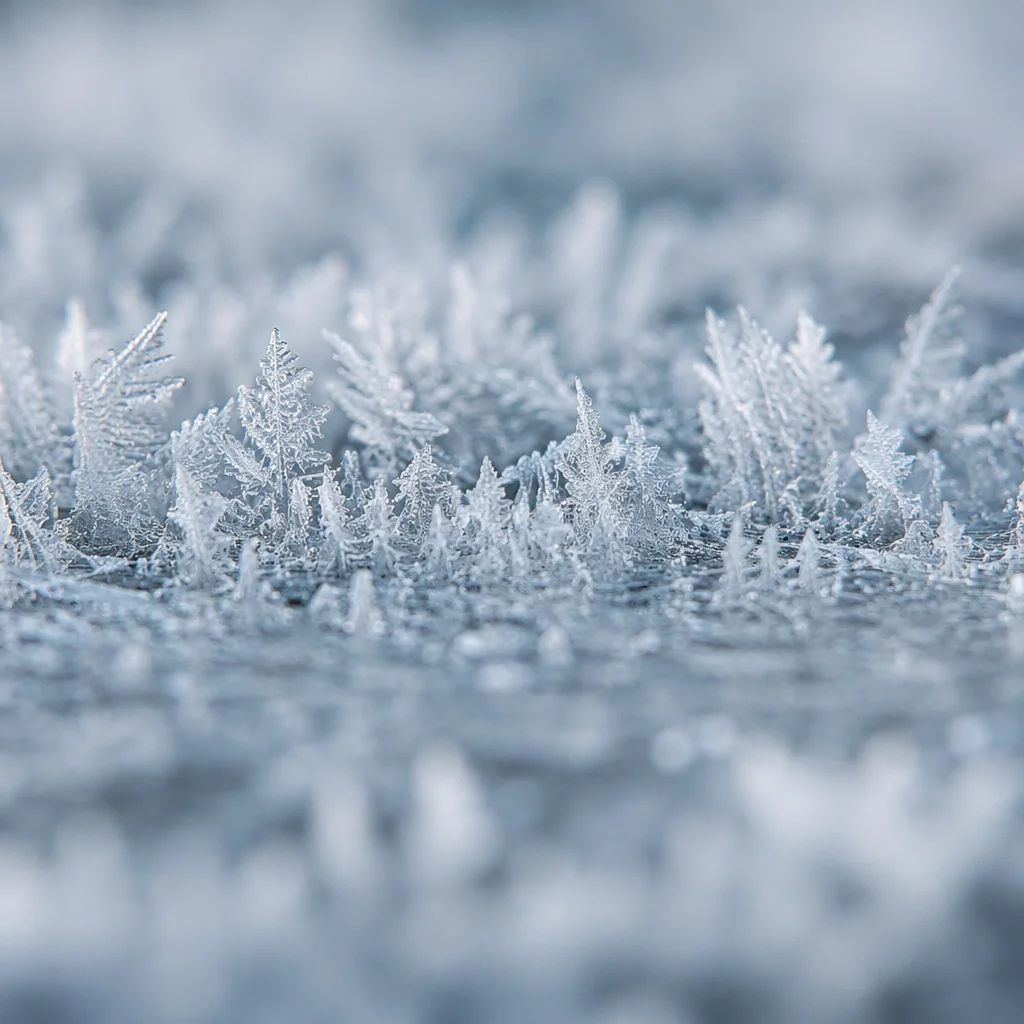 Delicate Frost Crystal Forest Macro