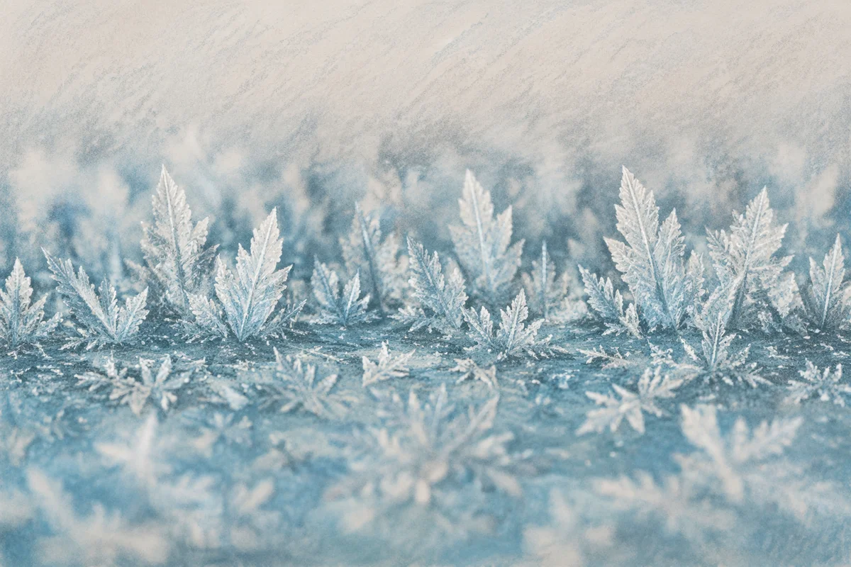 Delicate Frost Crystal Forest Macro