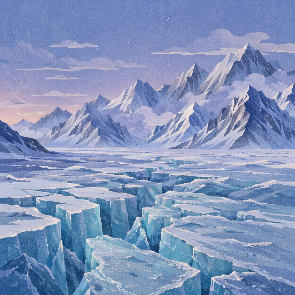 Remote Glacier Mountains at Blue Hour