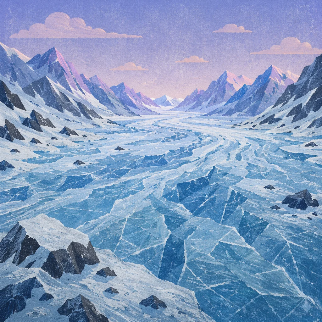 Remote Glacier Blue Mountain Panorama