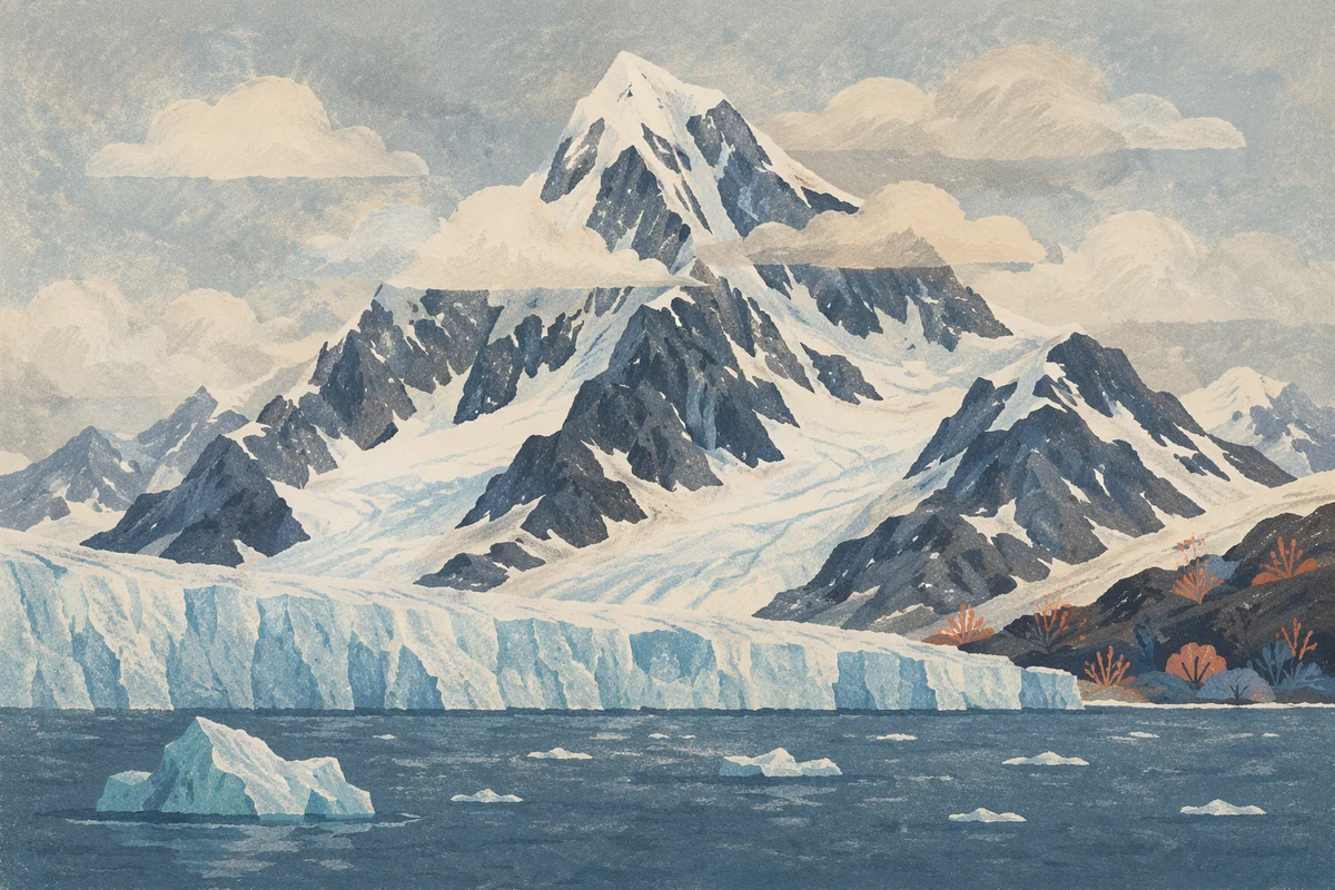 Remote Glacier Blue Polar Mountain Landscape