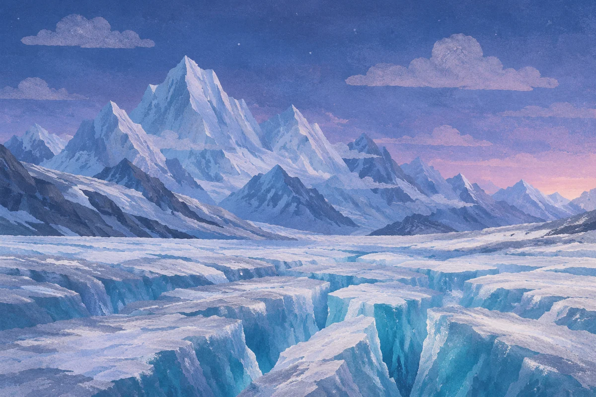 Remote Glacier Blue Mountain Twilight Landscape