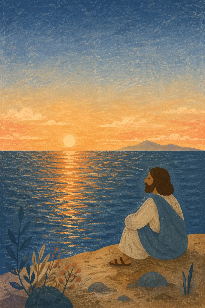 Golden Sunrise Over Calm Ocean Horizon