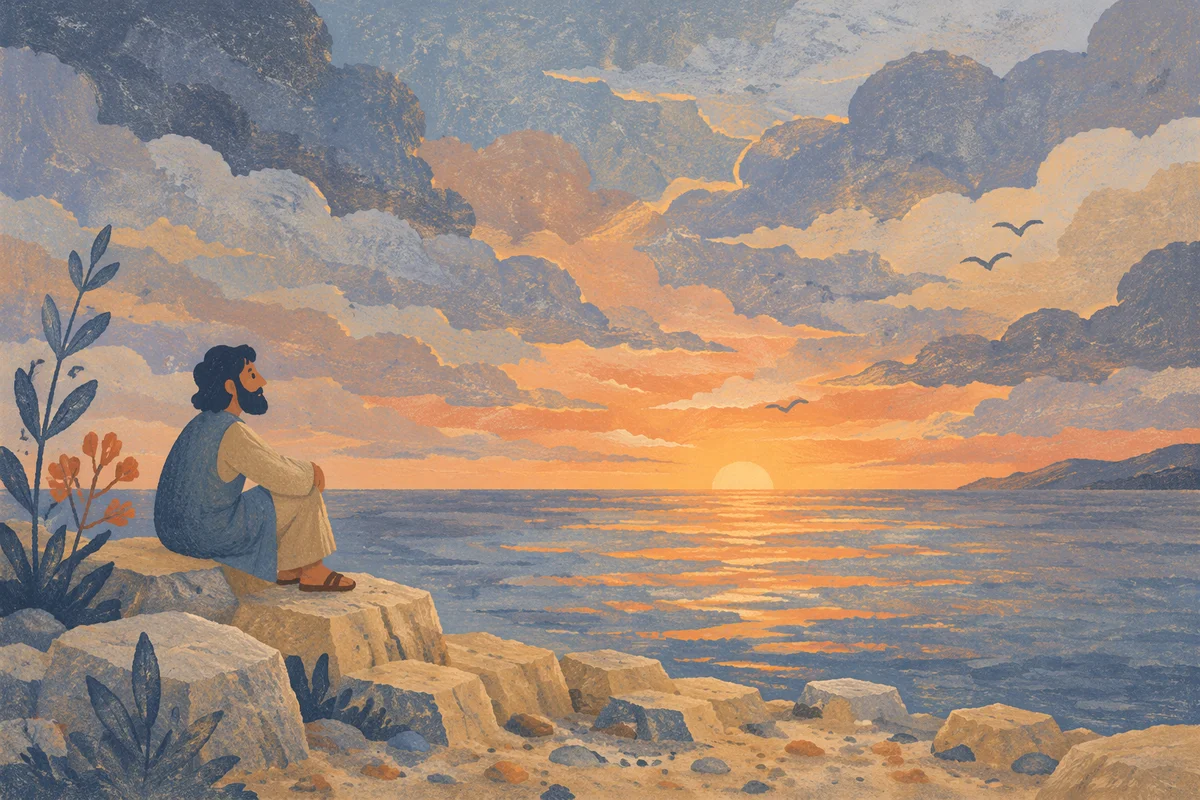 Golden Sunrise Over Calm Ocean Horizon
