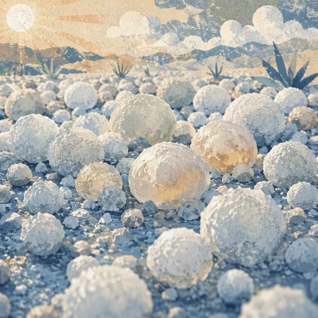 Hailstones on Frozen Ground After Storm