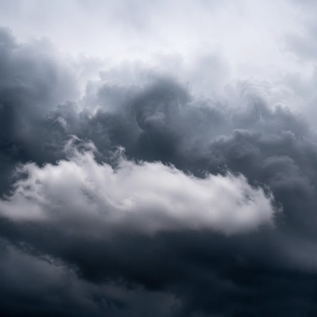 Intense Hailstorm Clouds in Open Sky