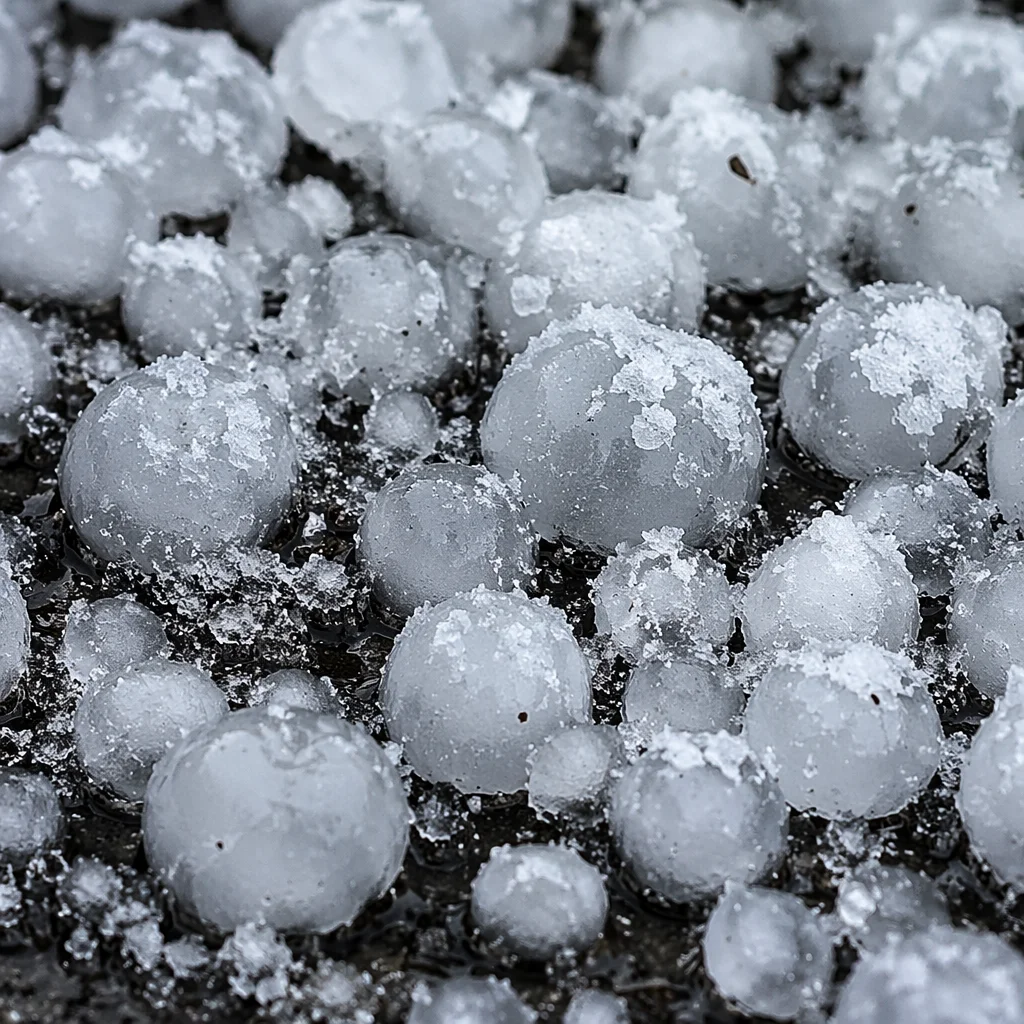 Macro Hail Stones After Severe Storm