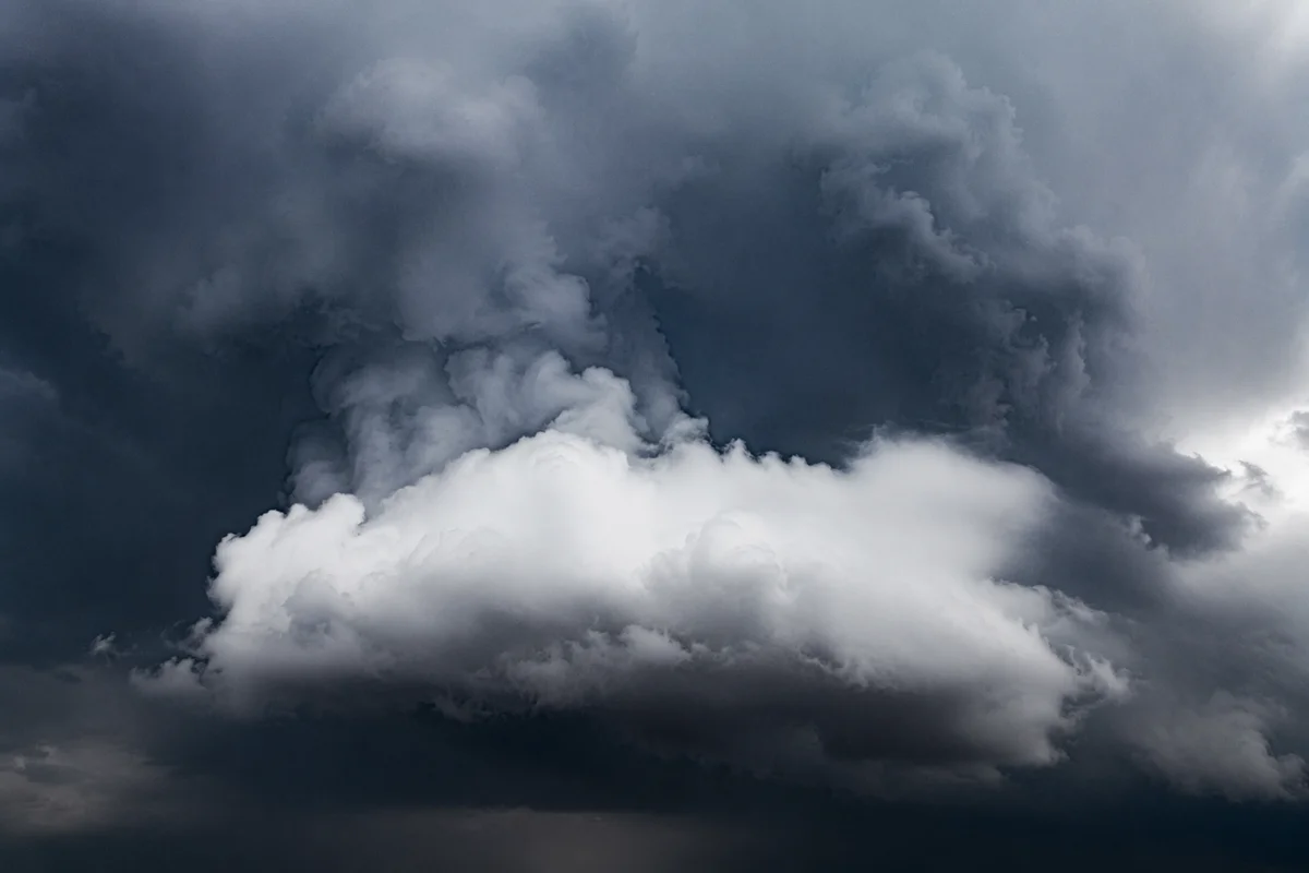 Intense Hailstorm Clouds in Open Sky