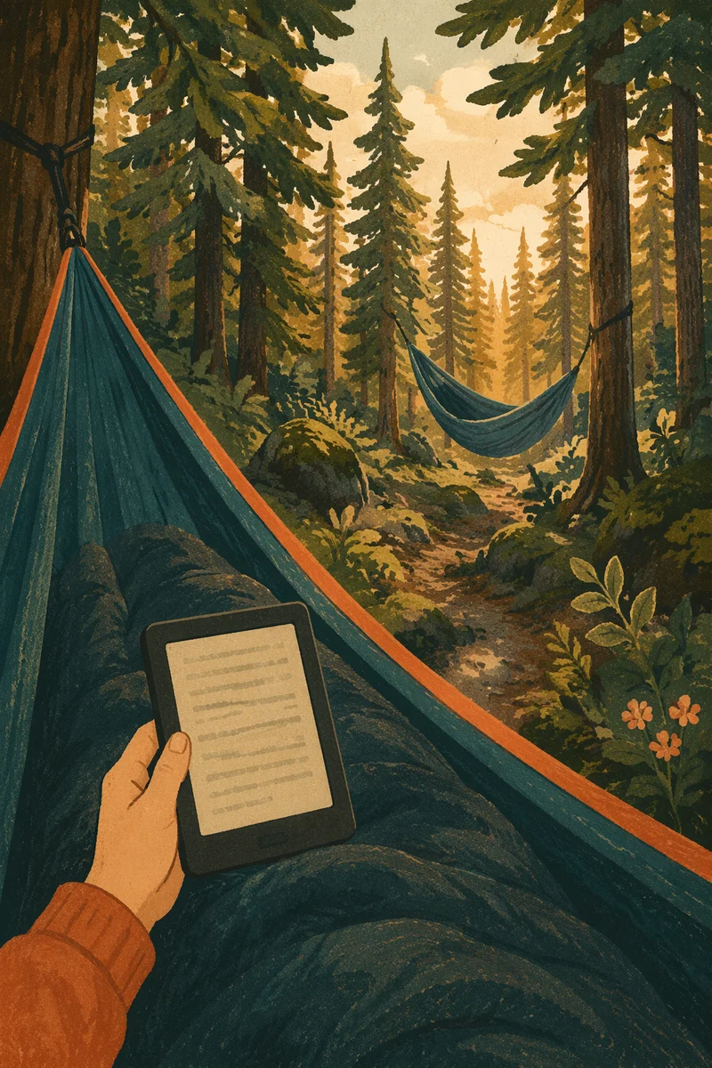 Peaceful Forest Hammock Reading Retreat