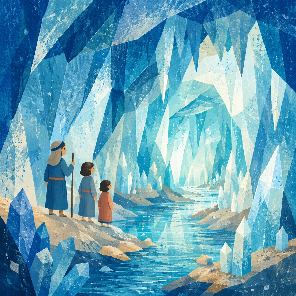 Blue Crystal Ice Cave Interior