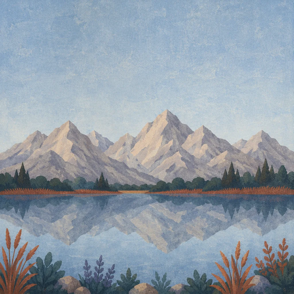 Calm Mountain Lake Reflection at Dawn
