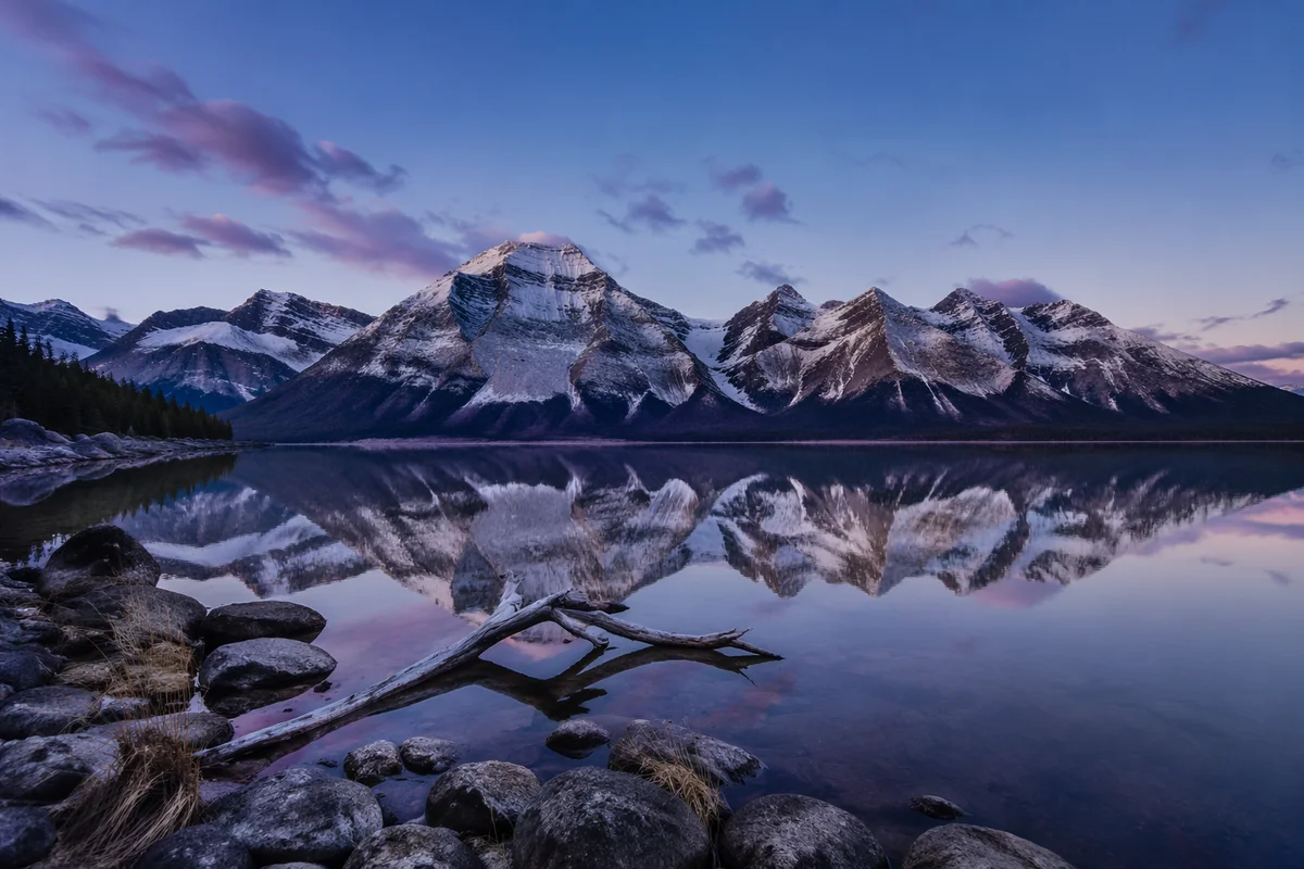 Still Alpine Lake Reflection at Blue Hour
