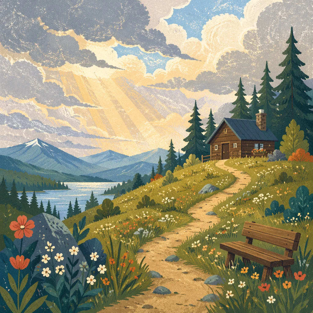 Meadow Path to Misty Mountain Cabin