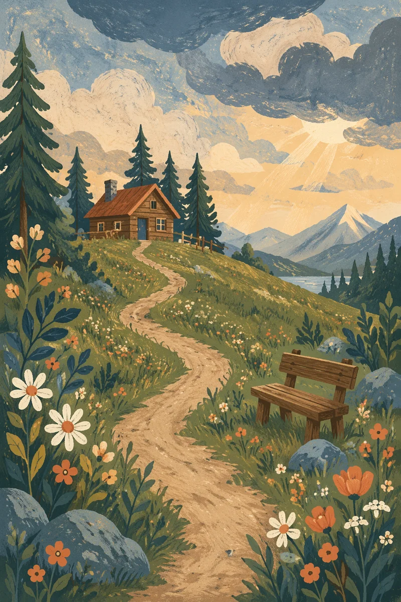 Meadow Path to Misty Mountain Cabin