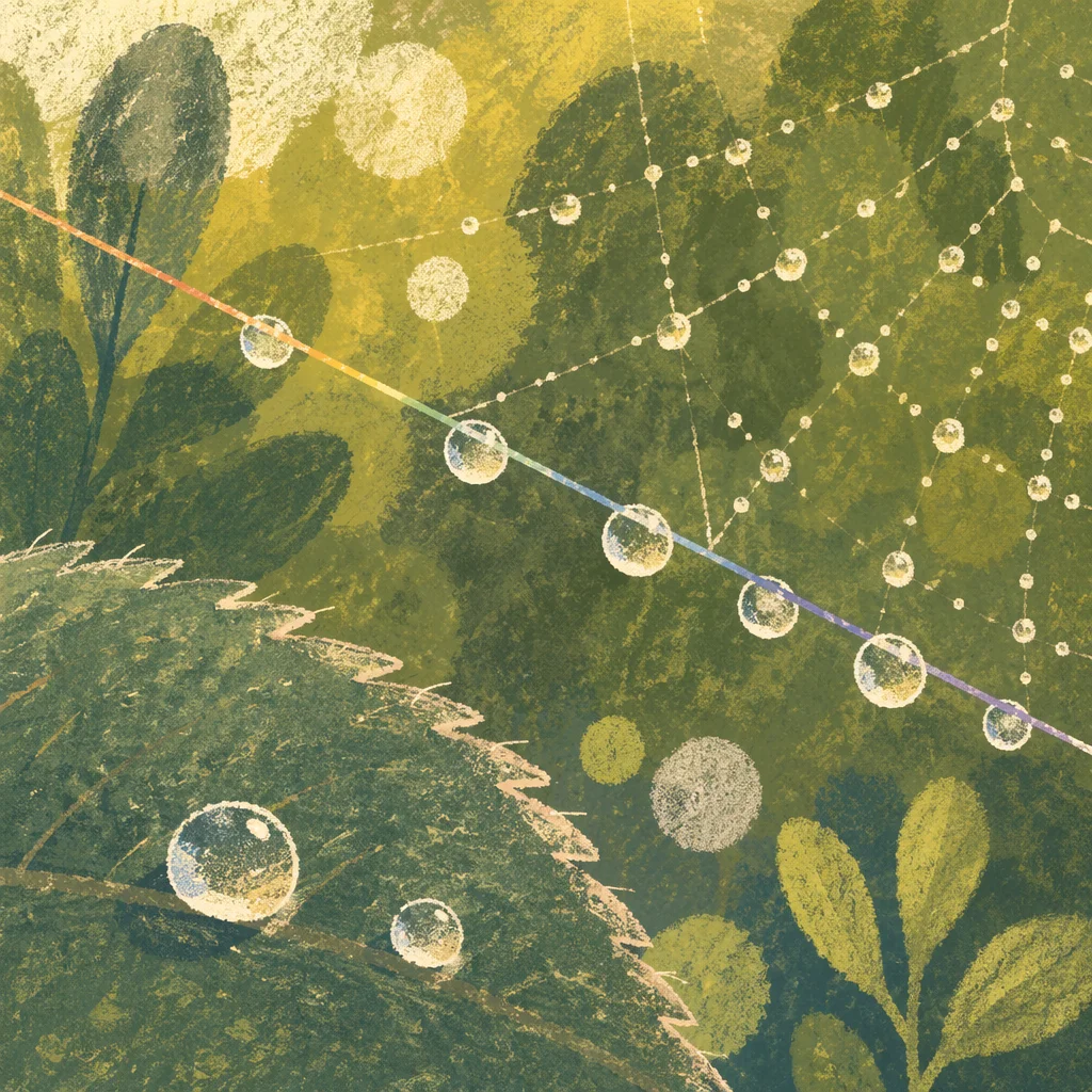 Morning Dew on Delicate Spider Web