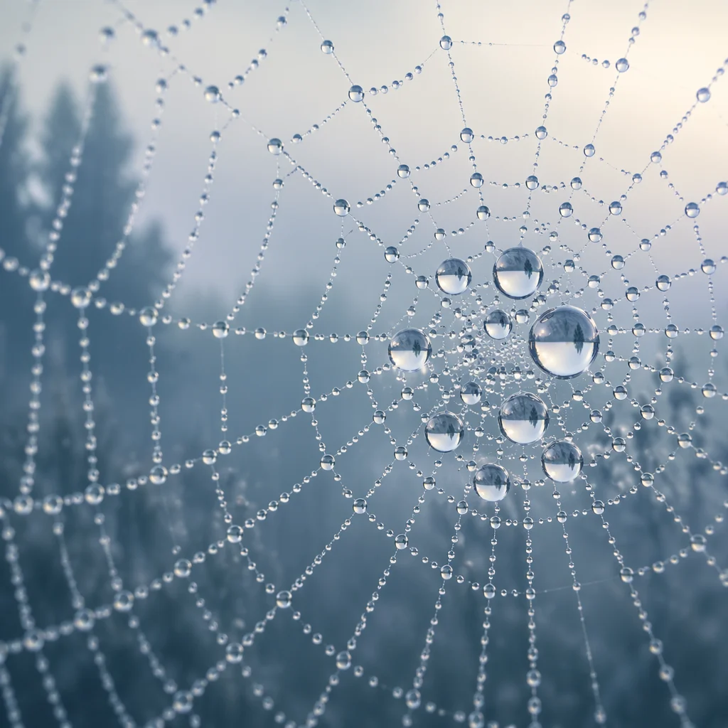 Morning Dew on Delicate Spider Web