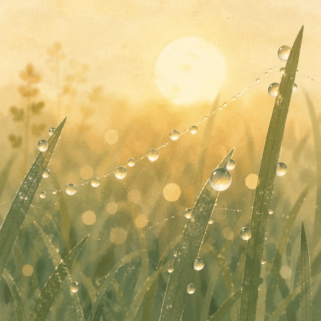 Morning Dew on Meadow Spider Web