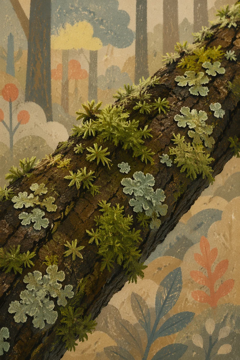 Mossy Fallen Branch Macro Woodland Texture