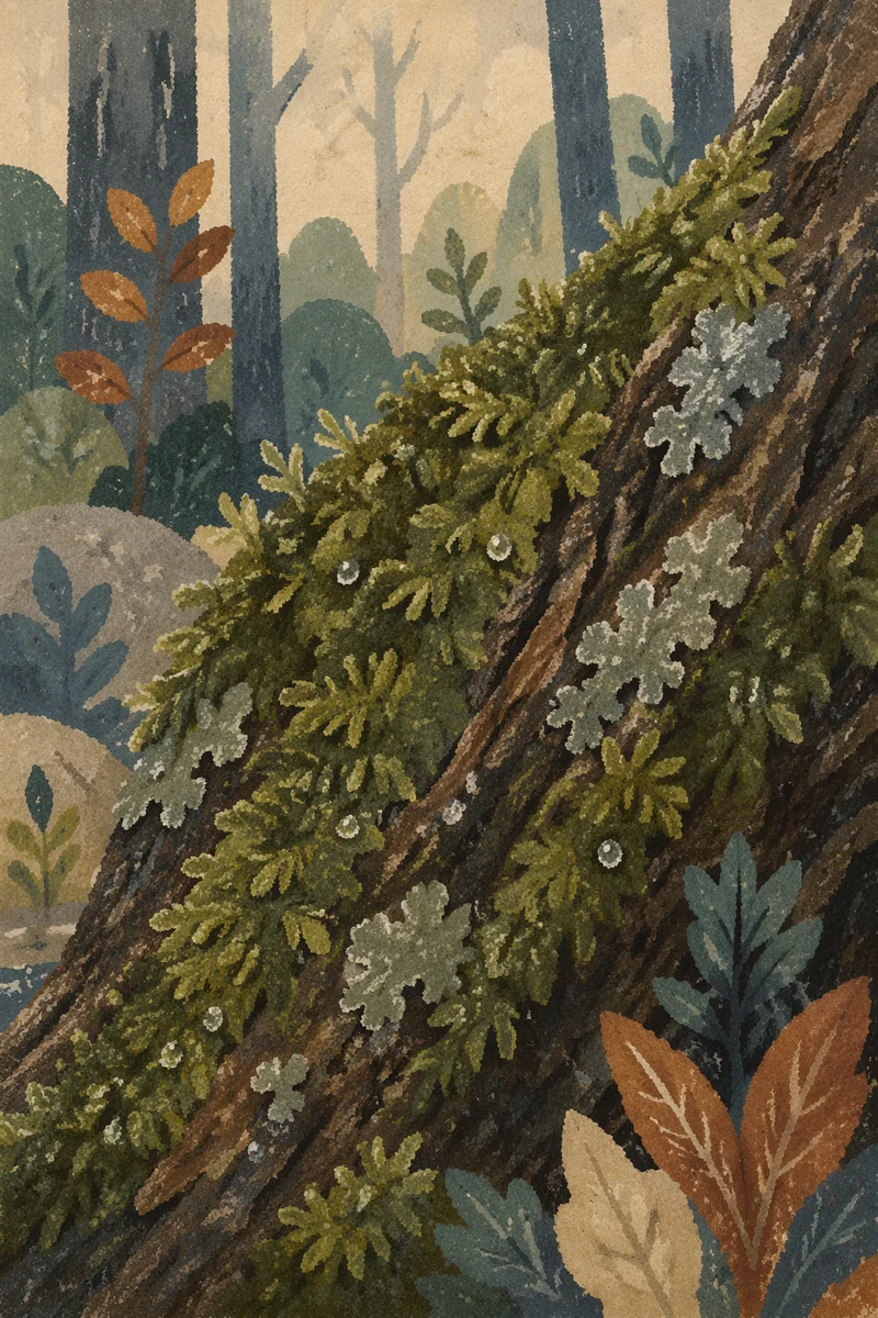 Moss Covered Tree Trunk Forest Texture
