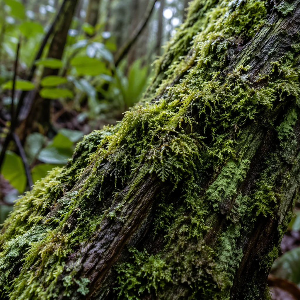 Moss Covered Tree Trunk Forest Texture