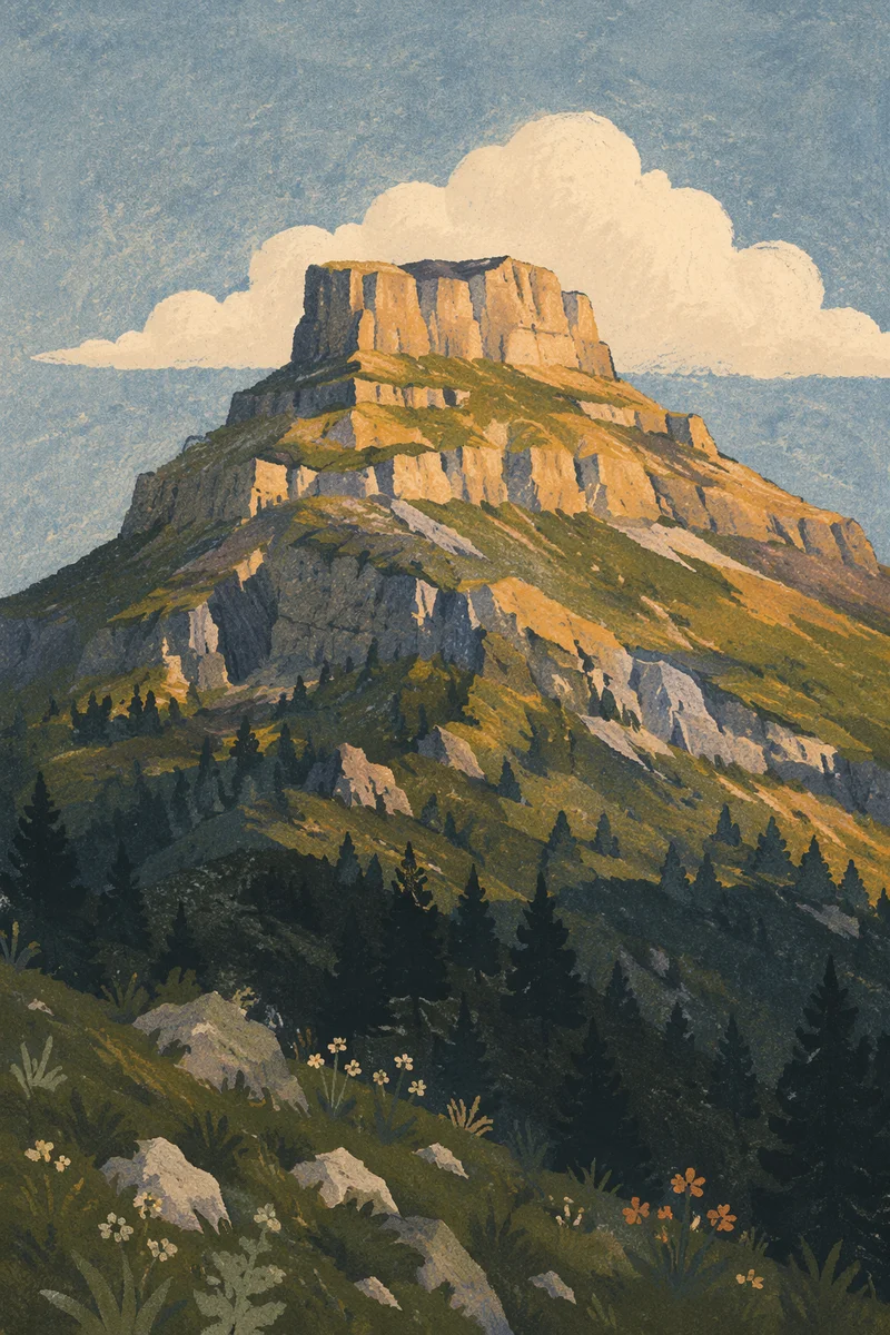 Majestic Mountain Peak Above Alpine Clouds