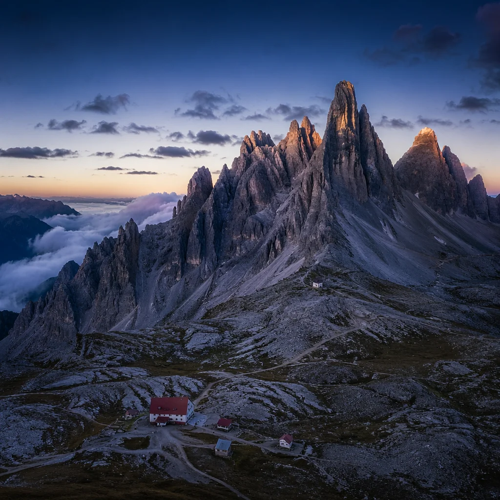 Majestic Alpine Peaks Above Morning Clouds