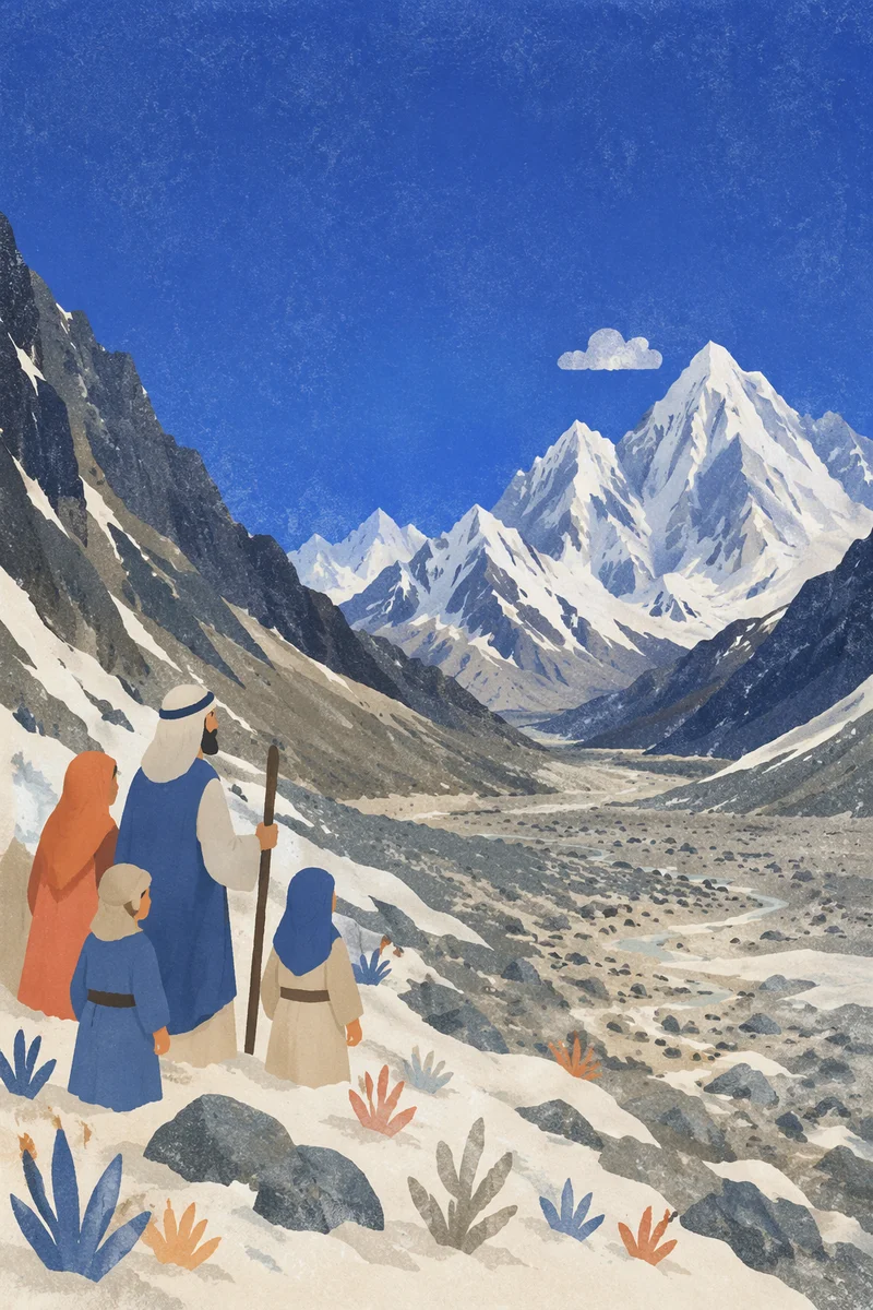 Snow Capped Mountain Peak Under Blue Sky