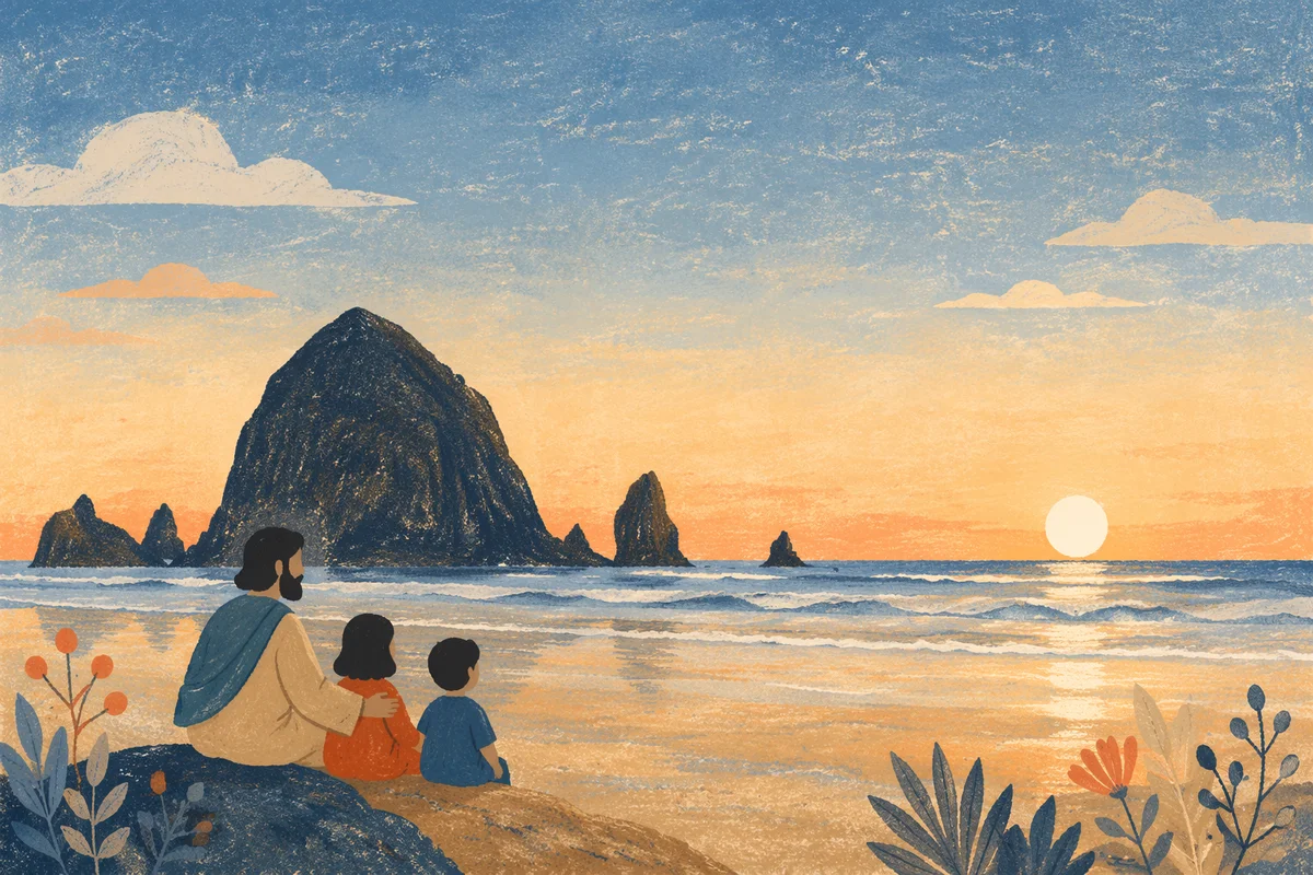 Ocean Sunset Rock Formation Silhouette