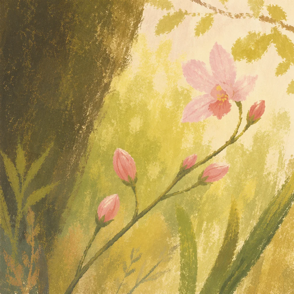 Delicate Pink Orchid in Soft Spring Light