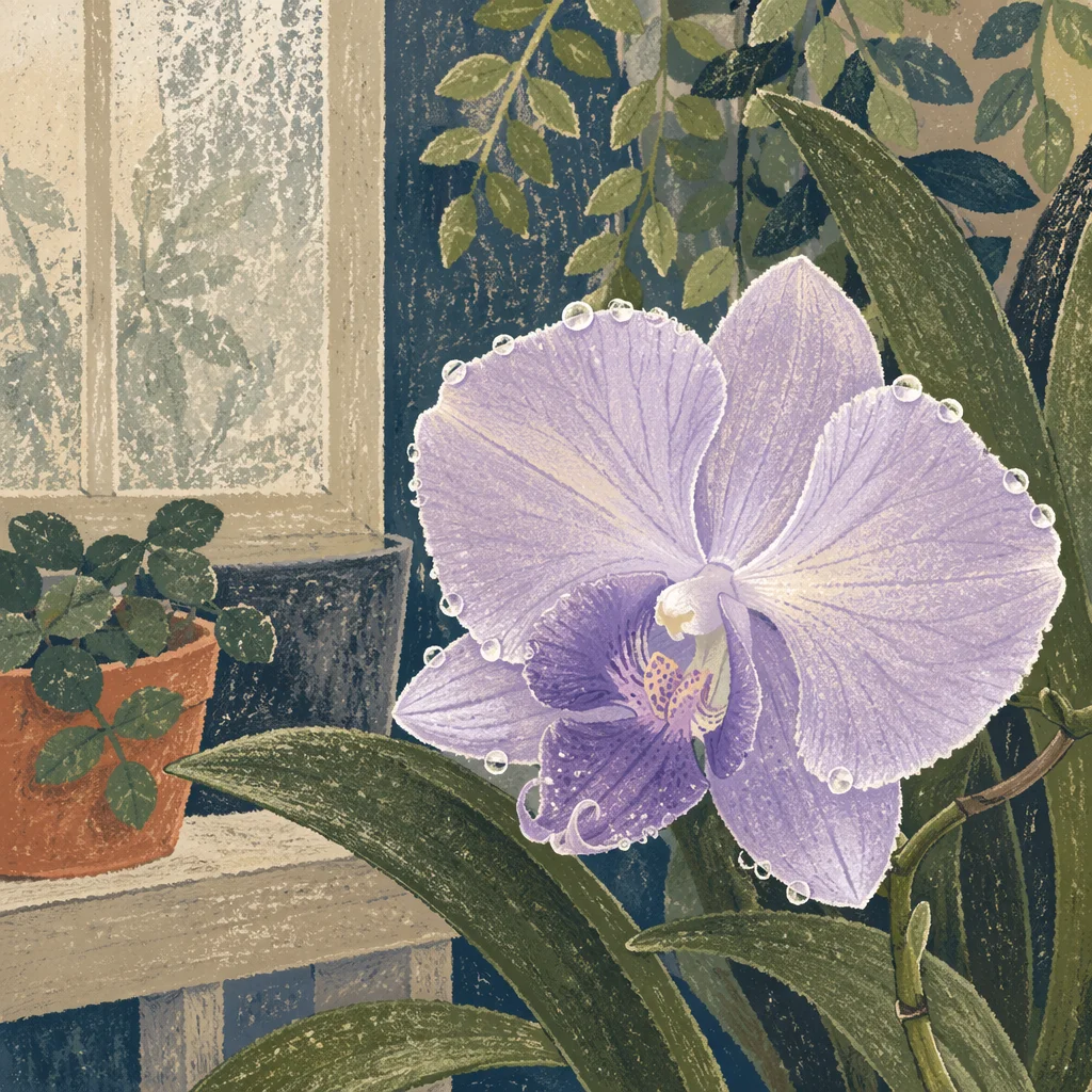 Delicate Lavender Orchid in Soft Morning Light