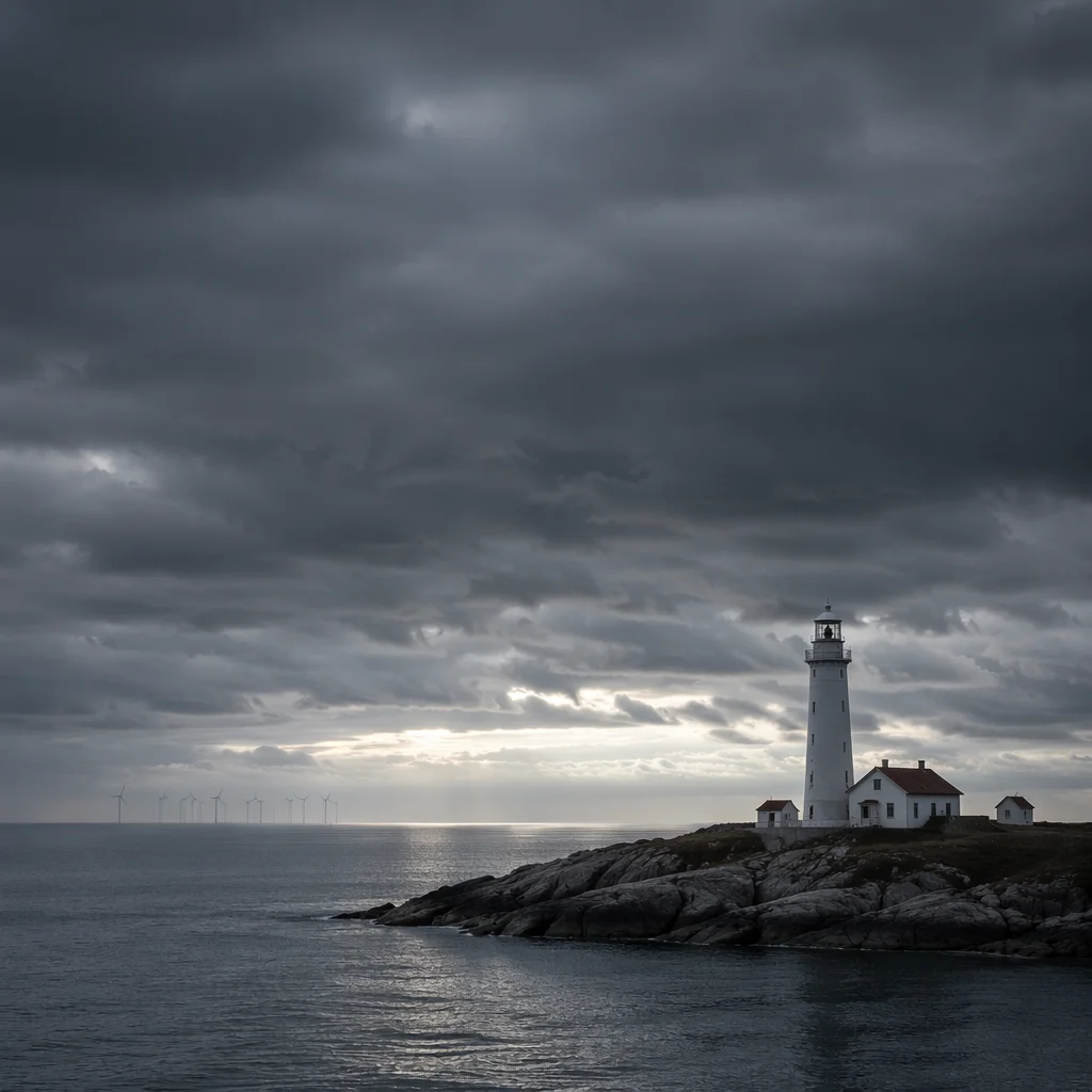 Moody Overcast Lighthouse Coastal Sky