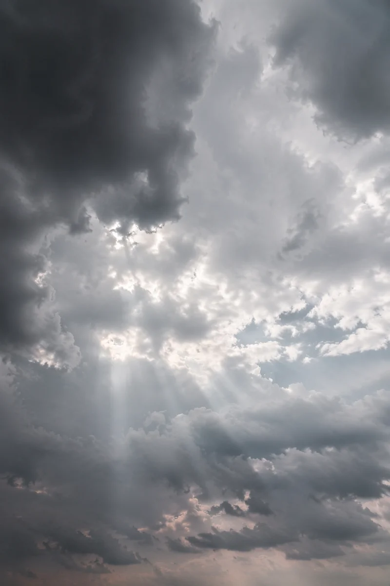 Dramatic Overcast Storm Clouds in Gray Sky