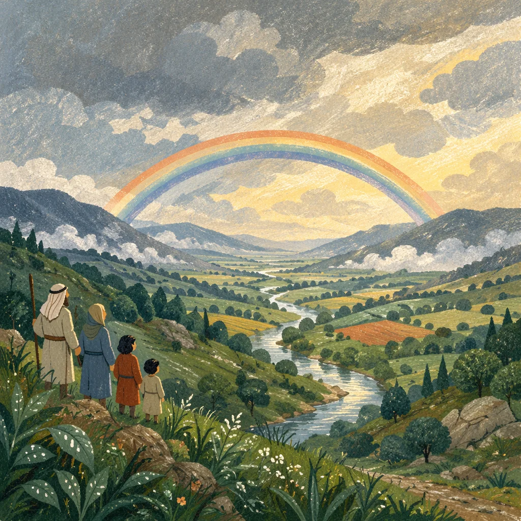 Hopeful Rainbow Over Green Valley