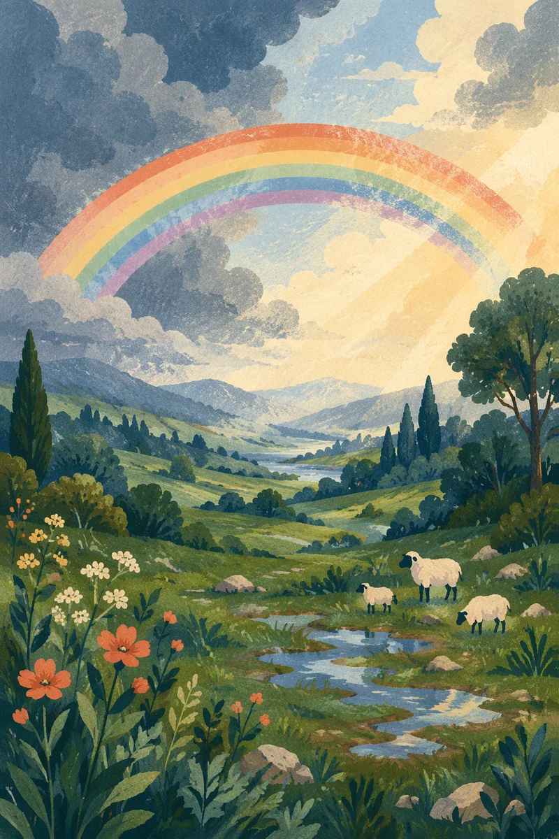 Rainbow Over Fresh Green Valley