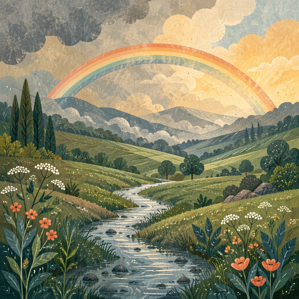 Rainbow Over Fresh Green Valley