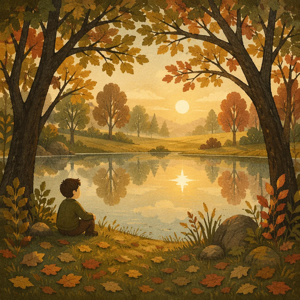 Autumn Trees Reflected in Still Pond