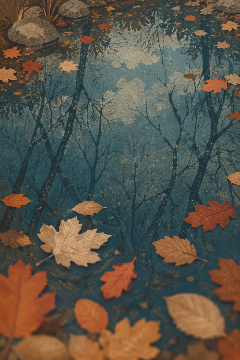 Autumn Trees Reflected in Still Pond