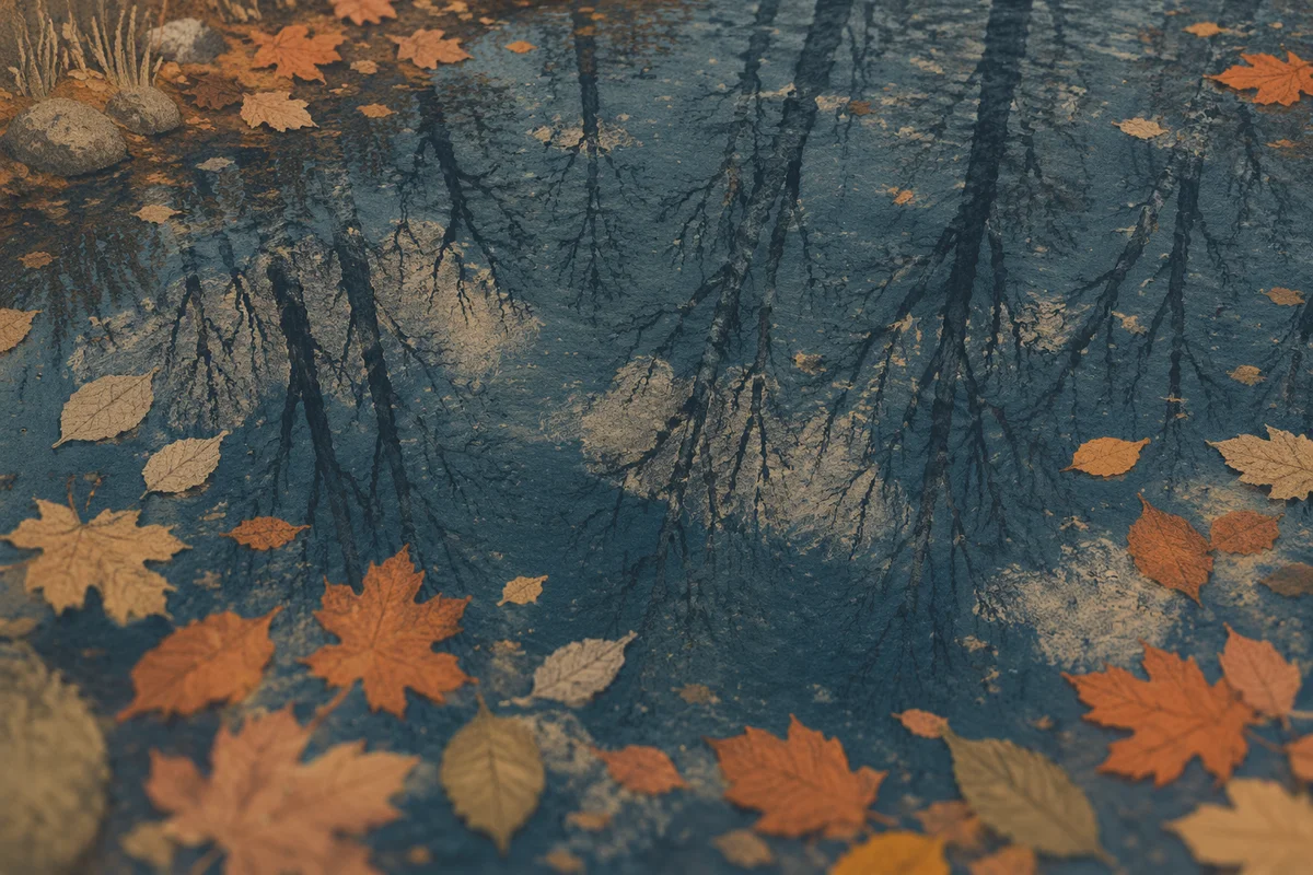 Autumn Tree Reflections on Still Pond