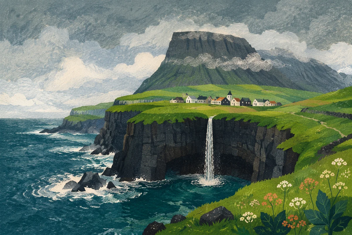 Dramatic Rocky Coastline with Crashing Waves