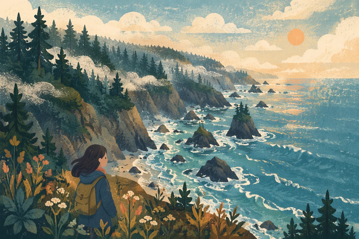 Rolling Fog Over Coastal Cliffs at Sunrise