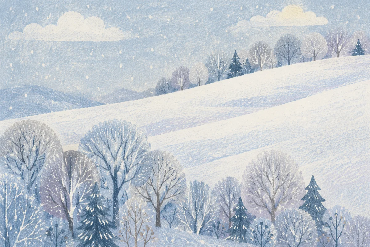 Peaceful Snowfall Over Winter Trees