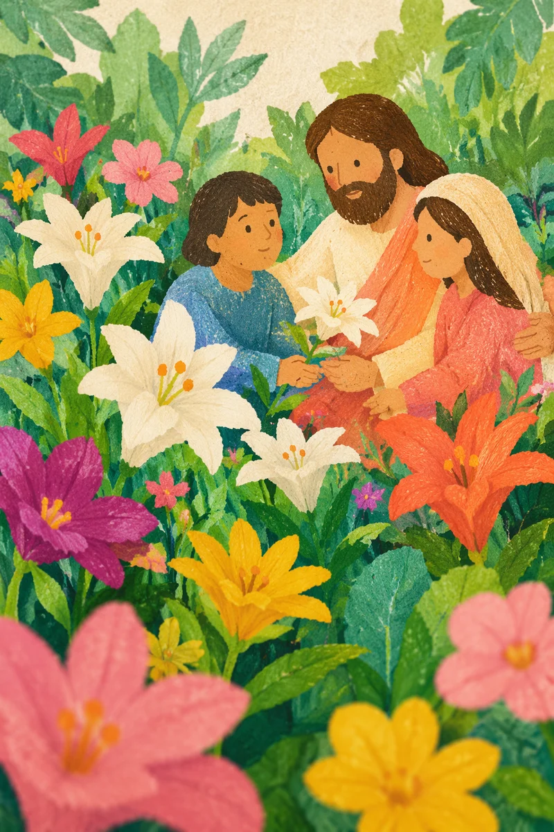 Colorful Spring Garden in Full Bloom