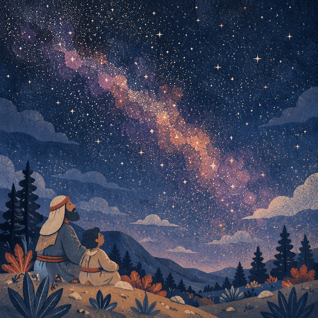 Milky Way Over Starry Desert Trees